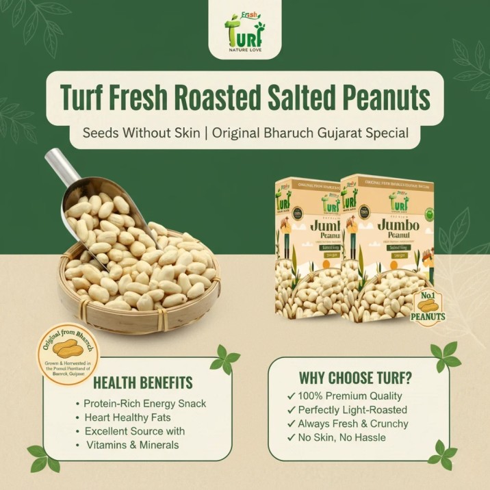 Turf Fresh Premium Skinless Chila Sing Peanuts A1 Grade
